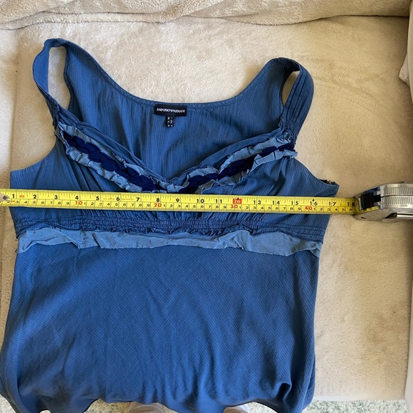 Emporio Armani I-46 US12 blue cotton top Italy - Picture 6 of 8